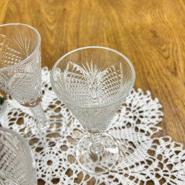 Набор рюмок из хрусталя "Ананас" Дятьковского ХЗ, рисунок от формы. Винтаж. Цена за 4шт. Картинка 2